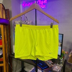 Nike Women’s Neon Yellow Athletic Running Shorts